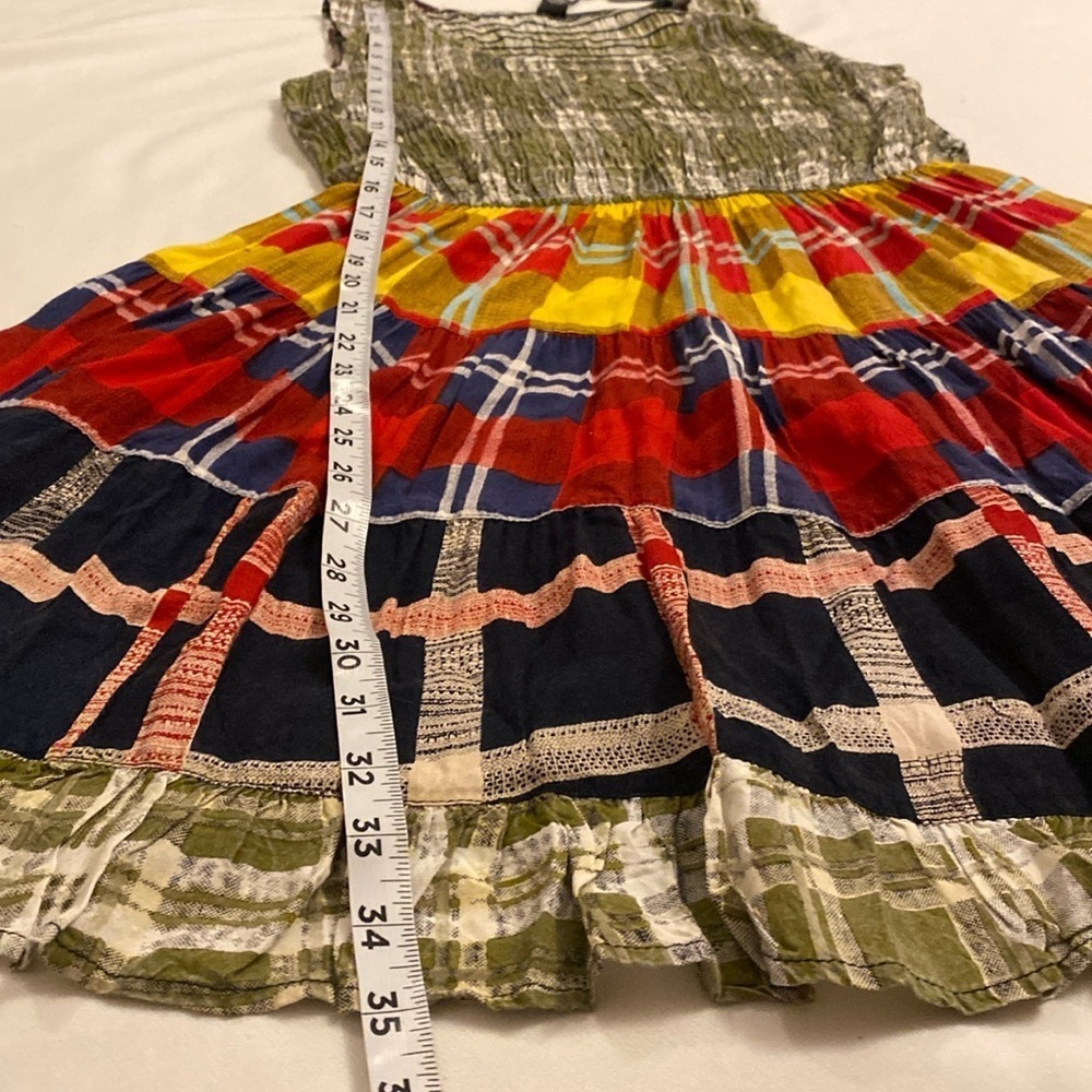 Sacred Threads multicolor plaid tiered check sleeveless dress Size S/M NWT - Picture 4 of 7